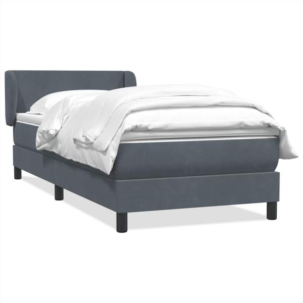 ARDEBO.de - Boxspringbett mit Matratze Dunkelgrau 80x210 cm Samt