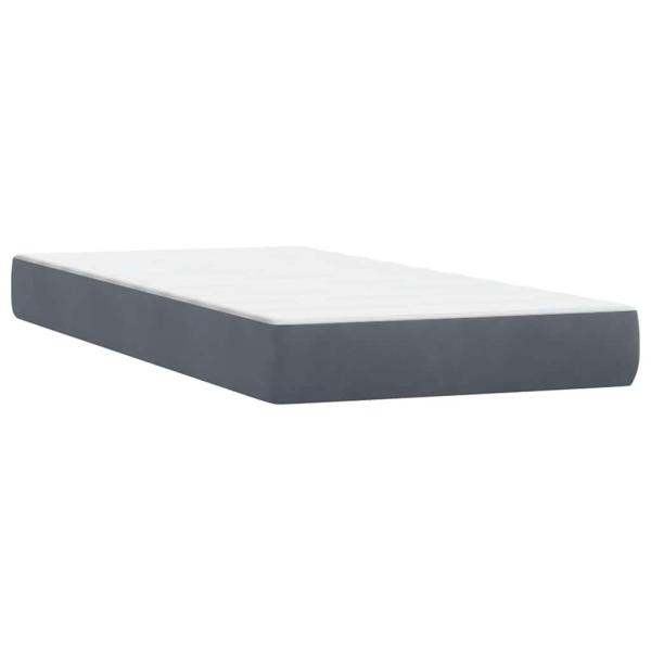 Boxspringbett mit Matratze Dunkelgrau 80x210 cm Samt