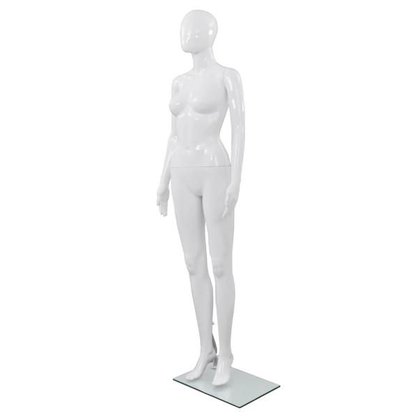 ARDEBO.de - Weibliche Schaufensterpuppe mit Glassockel Weiß 175 cm