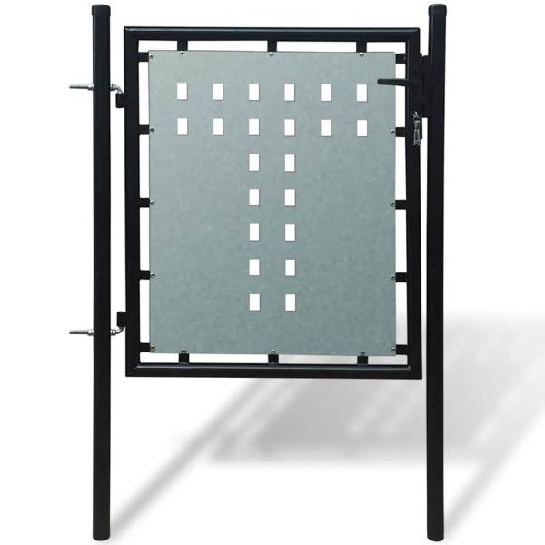 ARDEBO.de - Schwarzes Einzeltor für Zäune 100 x 100 cm