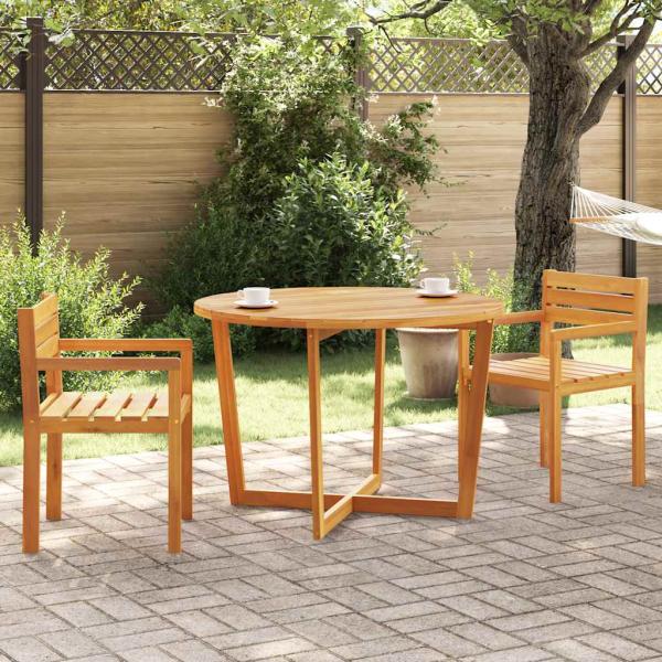 Garten-Esstisch Rund Ø110x75 cm Massivholz Akazie