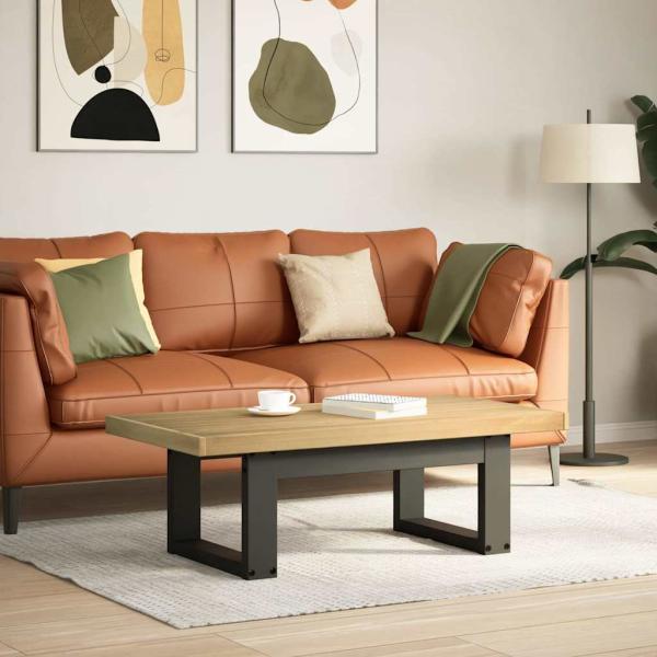 ARDEBO.de - Couchtisch NOAIN U-förmige Beine 120x60x40 cm Massivholz Kiefer