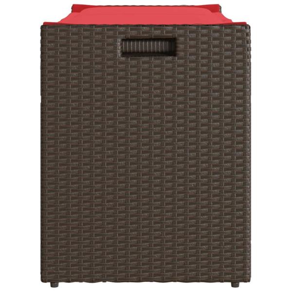Outdoor-Sitzbank mit Stauraum und Kissen Braun 100 cm