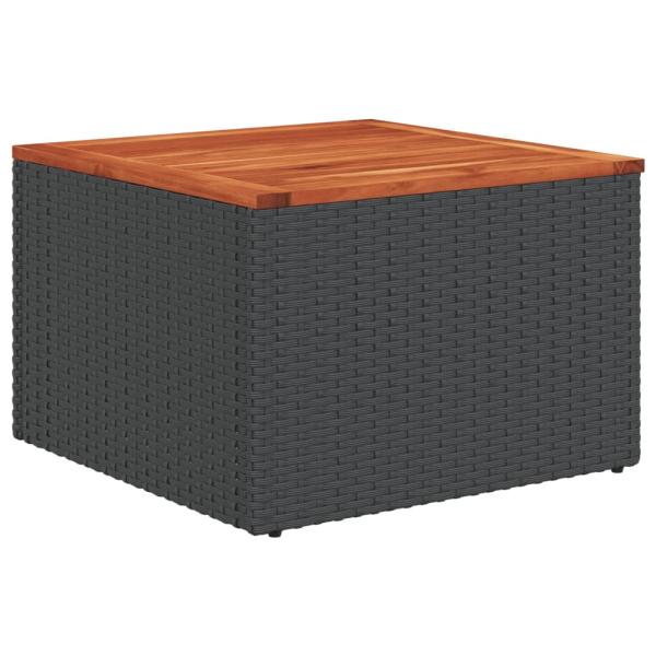 8-teiliges Gartensofa-Set mit Kissen, schwarzes Polyrattan