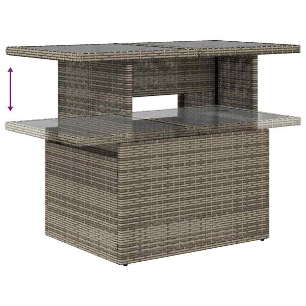 5-teiliges Gartensofa-Set mit Kissen, grau, Polyrattan