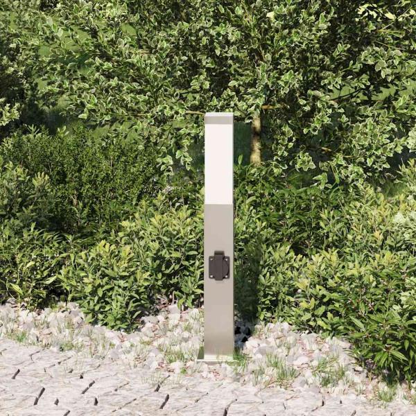 Pollerleuchte mit Auslass 50 cm Edelstahl IP44