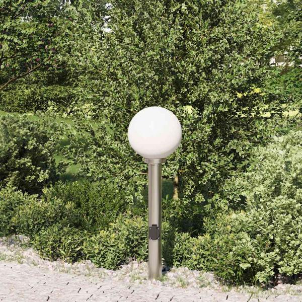 Pollerleuchte mit Auslass 80 cm Edelstahl IP44