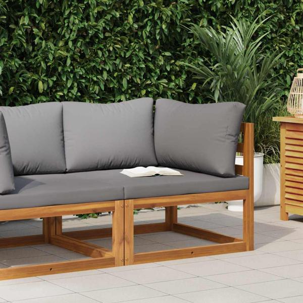 ARDEBO.de - Modular-Ecksofa mit Dunkelgrauen Kissen Akazie Massivholz