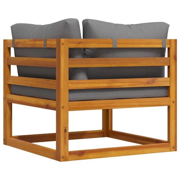 Modular-Ecksofa mit Dunkelgrauen Kissen Akazie Massivholz