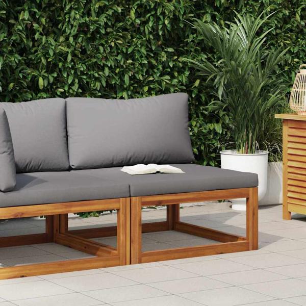 ARDEBO.de - Modular-Mittelsofa mit Dunkelgrauen Kissen Akazie Massivholz