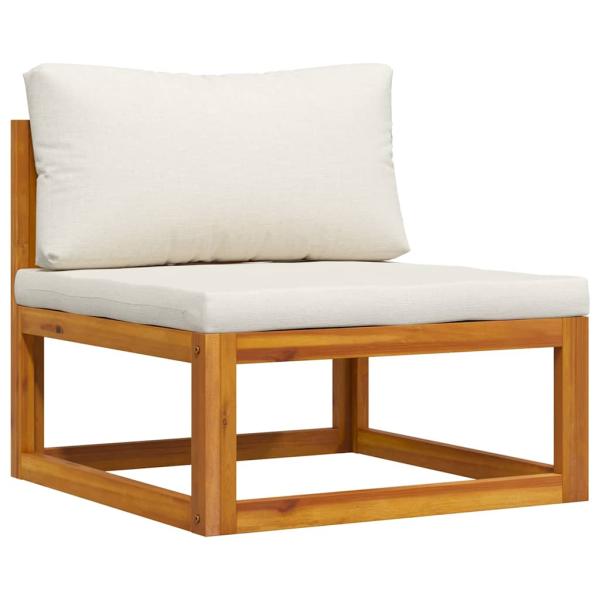 3-tlg. Garten-Lounge-Set mit Creme-Kissen Massivholz Akazie