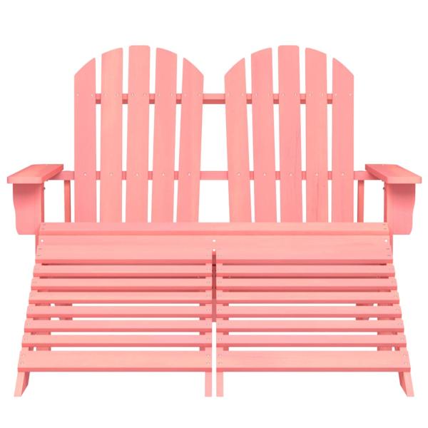 Adirondack-Gartenbank 2-Sitzer mit Fu?teil Tannenholz Rosa