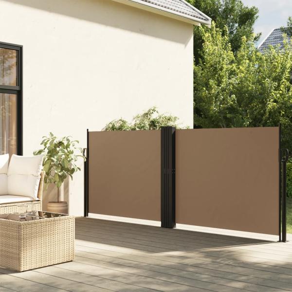 ARDEBO.de - Seitenmarkise Ausziehbar Taupe 140x1000 cm