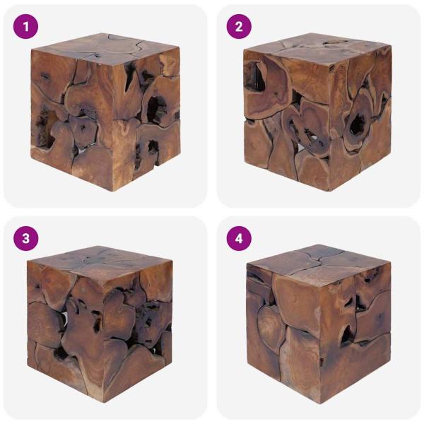Hocker 4 Stk. Braun 40x40x45 cm Massivholz Teak