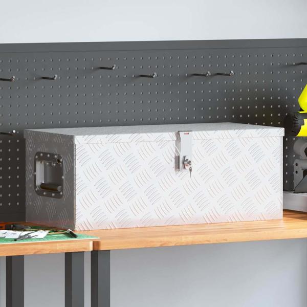 ARDEBO.de - Aufbewahrungsbox Silbern 70x31x27 cm Aluminium