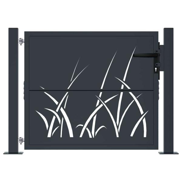 Gartentor Anthrazit 100x100 cm Stahl Gras-Design