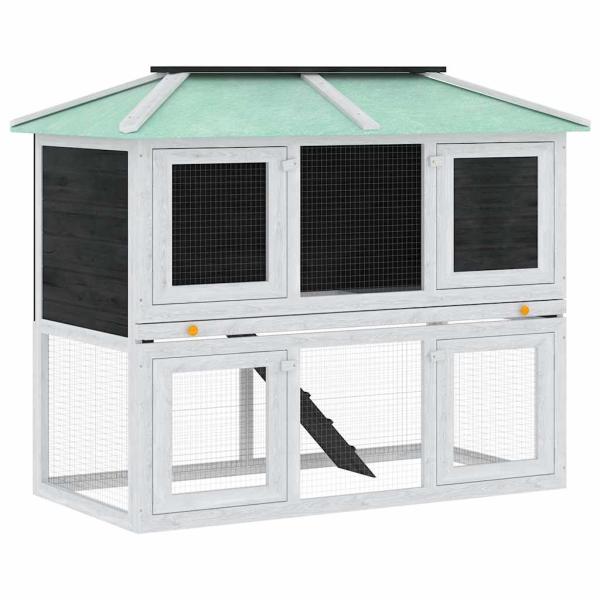 Kleintier-/Kaninchenstall 2 Etagen Holz