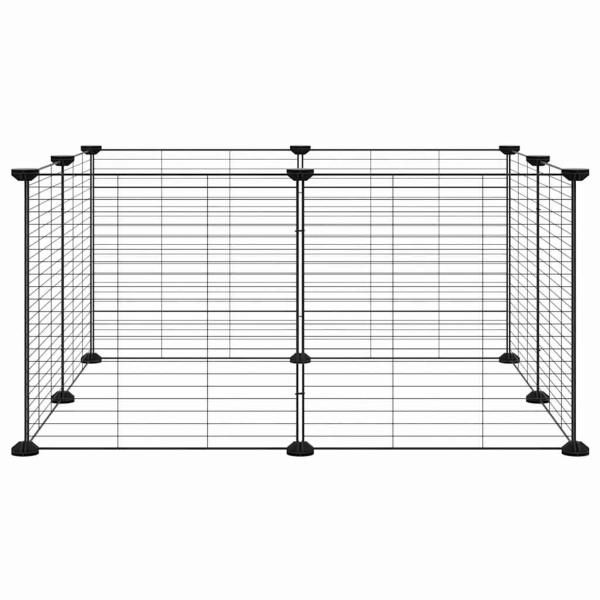 8-Panel-Haustierkäfig Schwarz 70x70x35 cm Stahl