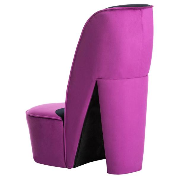 Stuhl in Stöckelschuh-Form Lila Samt