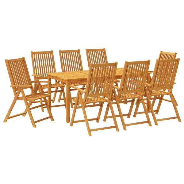 9-tlg. Garten-Essgruppe 180x90x75 cm Massivholz Akazie