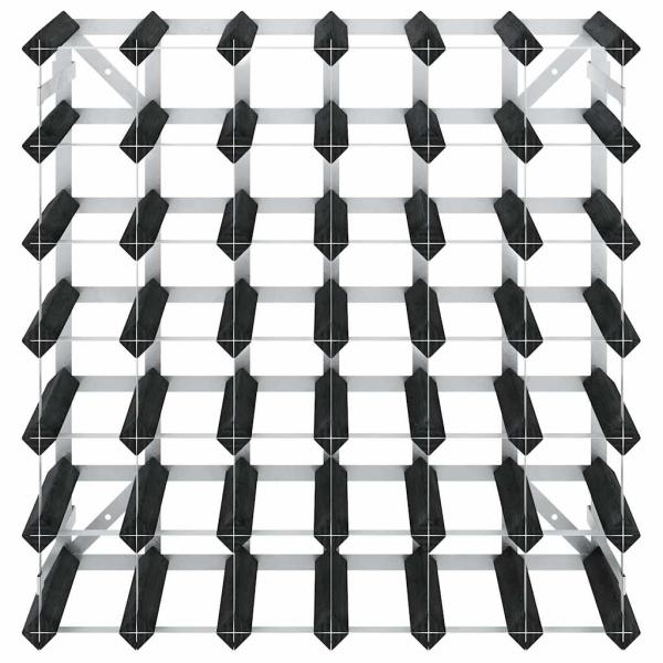 Weinregal für 42 Flaschen Schwarz Massivholz Kiefer