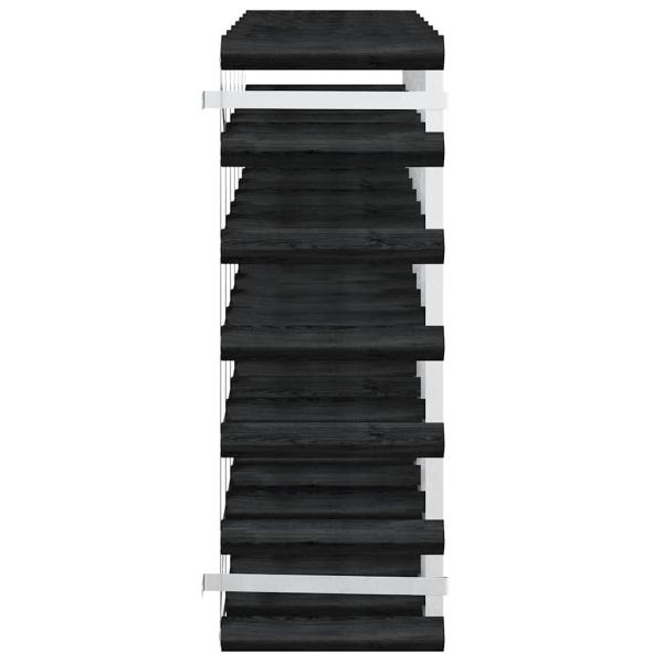 Weinregal für 42 Flaschen Schwarz Massivholz Kiefer