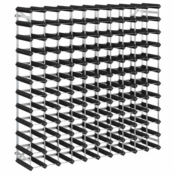 Weinregal für 120 Flaschen Schwarz Massivholz Kiefer