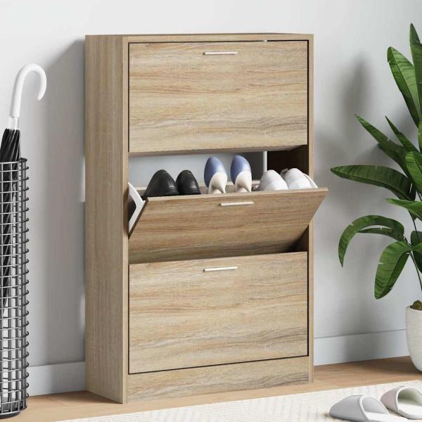 ARDEBO.de - Schuhschrank Sonoma-Eiche 63x24x103 cm Holzwerkstoff