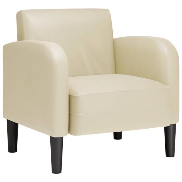 Sessel mit Armlehnen Creme 54 cm Kunstleder