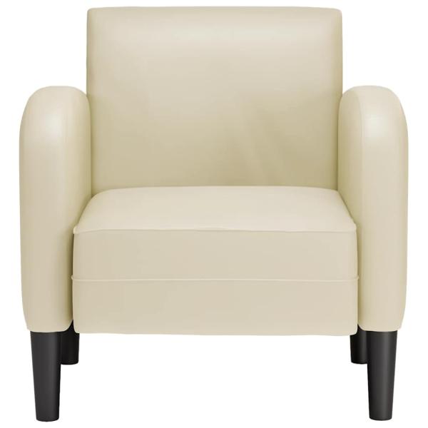 Sessel mit Armlehnen Creme 54 cm Kunstleder