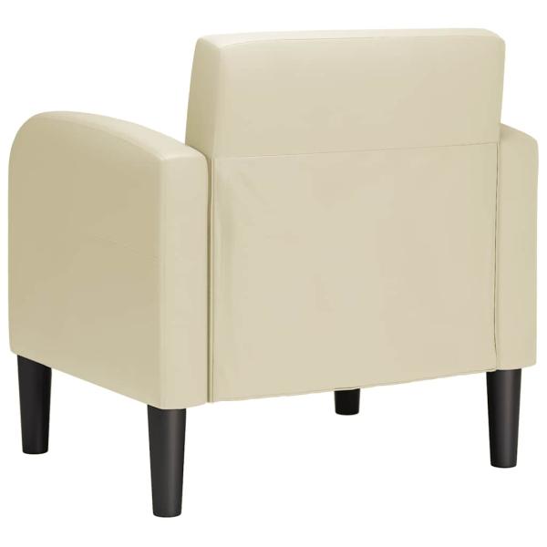 Sessel mit Armlehnen Creme 54 cm Kunstleder