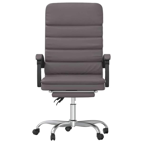 Massage-Bürostuhl mit Liegefunktion Grau Kunstleder