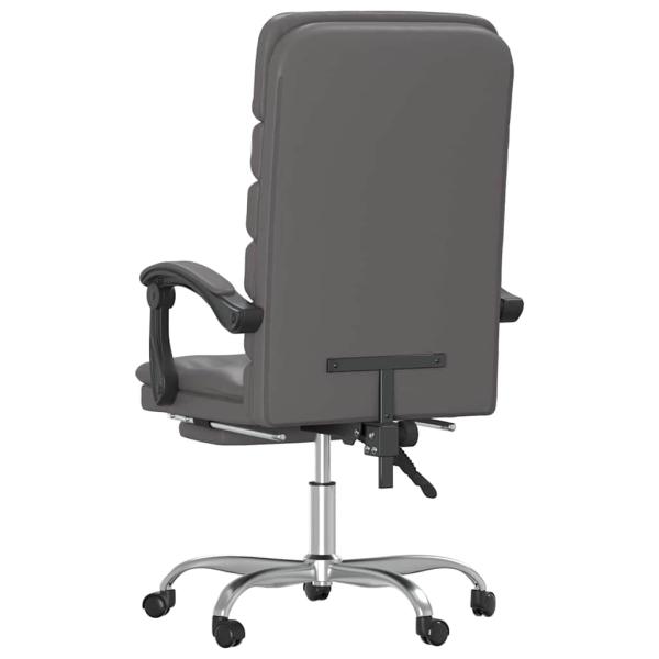Massage-Bürostuhl mit Liegefunktion Grau Kunstleder