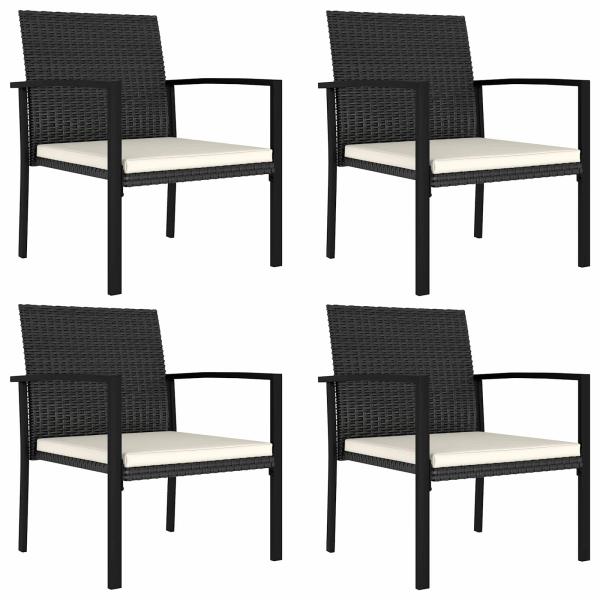 Garten-Essgruppe 5-teilig Schwarz Poly-Rattan