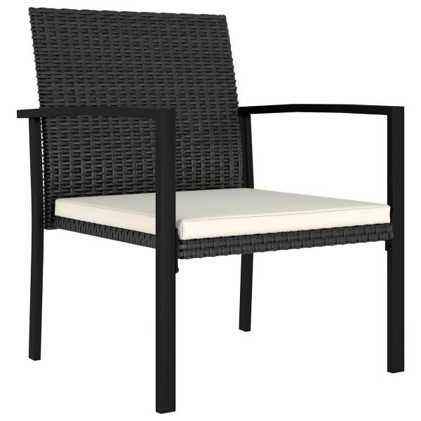 Garten-Essgruppe 5-teilig Schwarz Poly-Rattan