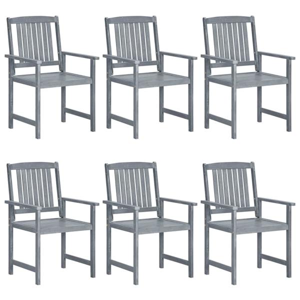 ARDEBO.de - Gartenstühle 6 Stk. Massivholz Akazie Grau