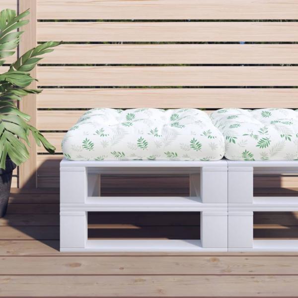 ARDEBO.de - Palettenkissen Blattmuster 50x50x12 cm Stoff