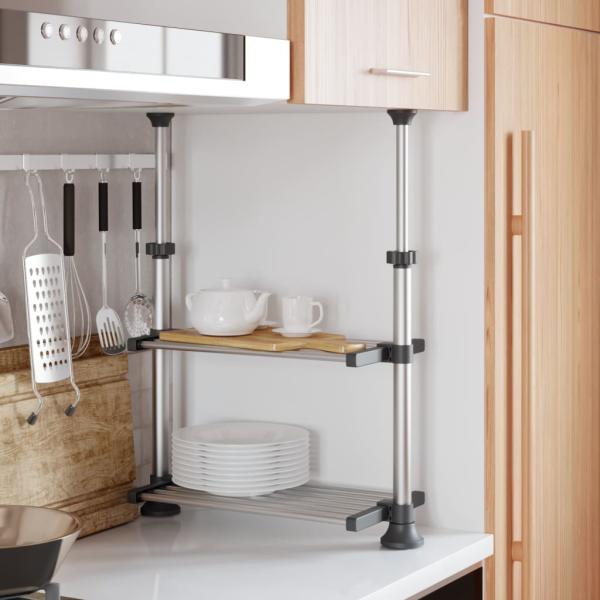 ARDEBO.de - Küchenregal 50x25x(50-70) cm Aluminium