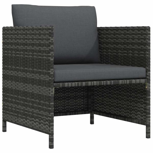 ARDEBO.de - Gartensofa mit Kissen Grau Poly Rattan