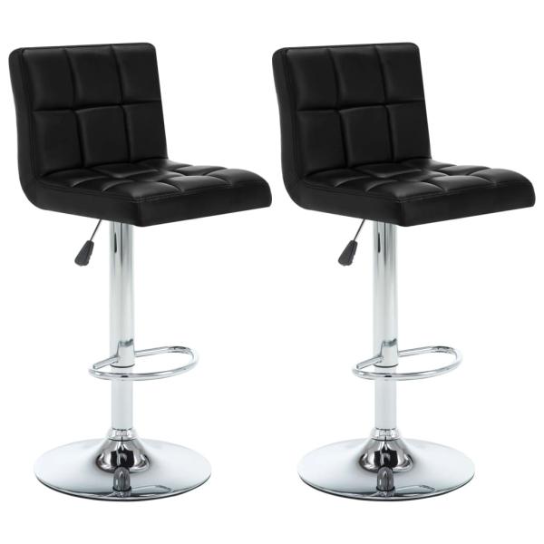 ARDEBO.de - Barhocker 2 Stk. Schwarz Kunstleder