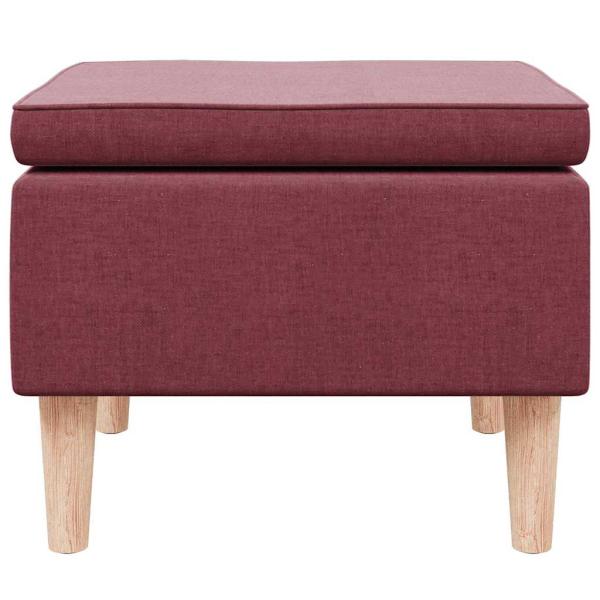 Hocker mit Holzbeinen Weinrot Stoff