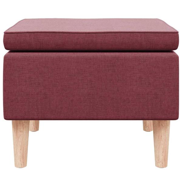 Hocker mit Holzbeinen Weinrot Stoff