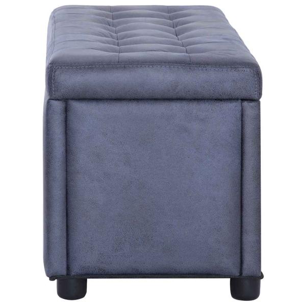 Ottoman mit Stauraum 87,5 cm Grau Wildleder-Optik