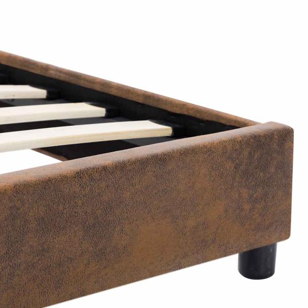 Bettgestell Braun Wildleder-Optik 90x200 cm