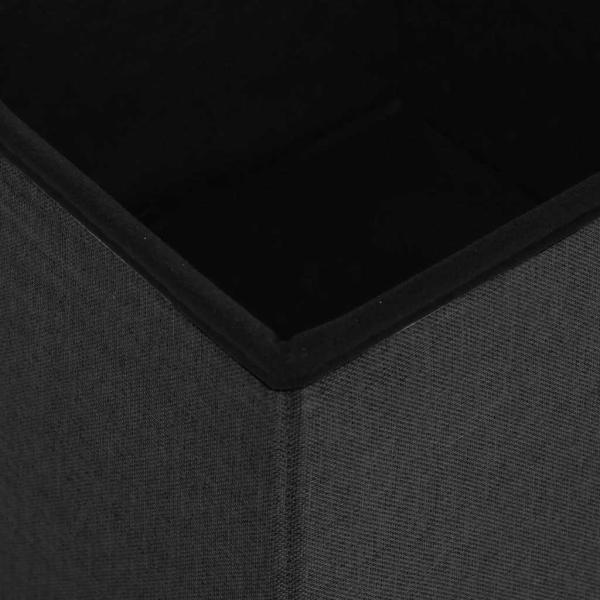 Hocker mit Stauraum Schwarz Leinenoptik