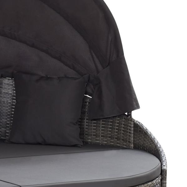 Outdoor-Loungebett mit Dach Grau