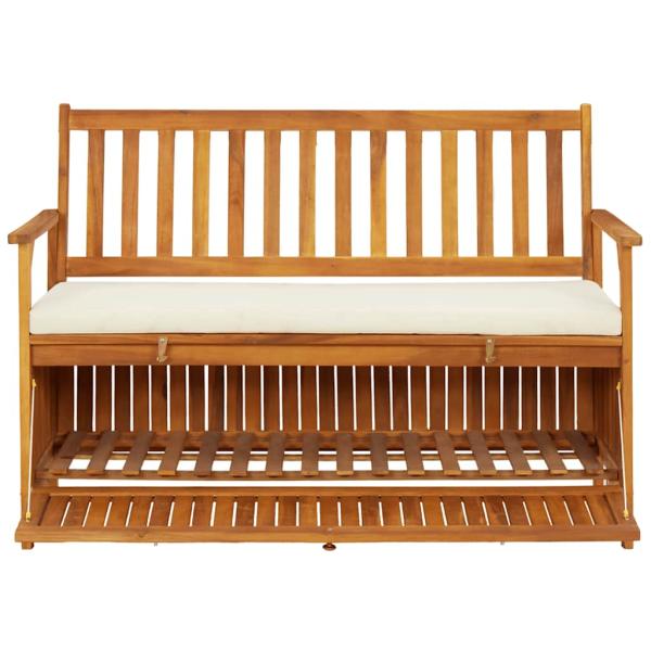 Garten Aufbewahrungsbank Akazienholz Massiv 120 x 63 x 84 cm