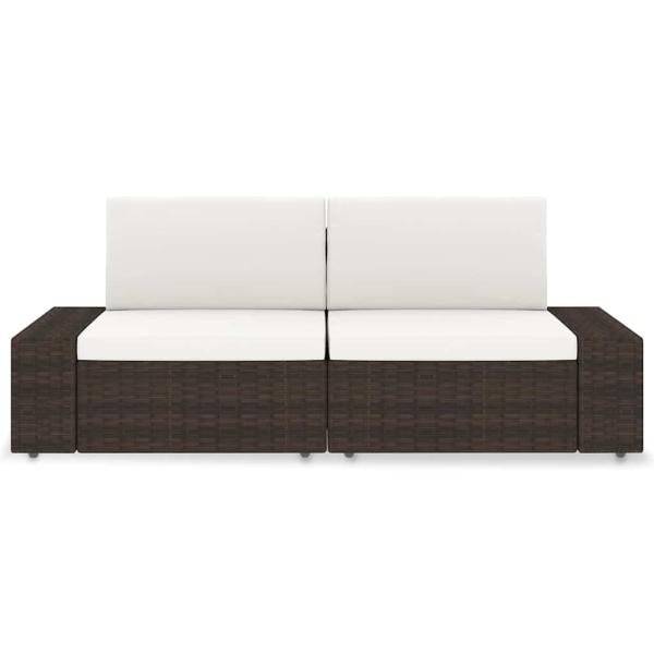 Modulares 2-Sitzer-Sofa Poly Rattan Braun
