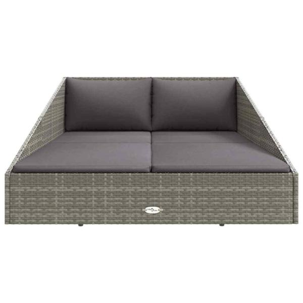 Gartenbett Grau 110x200 cm Poly Rattan