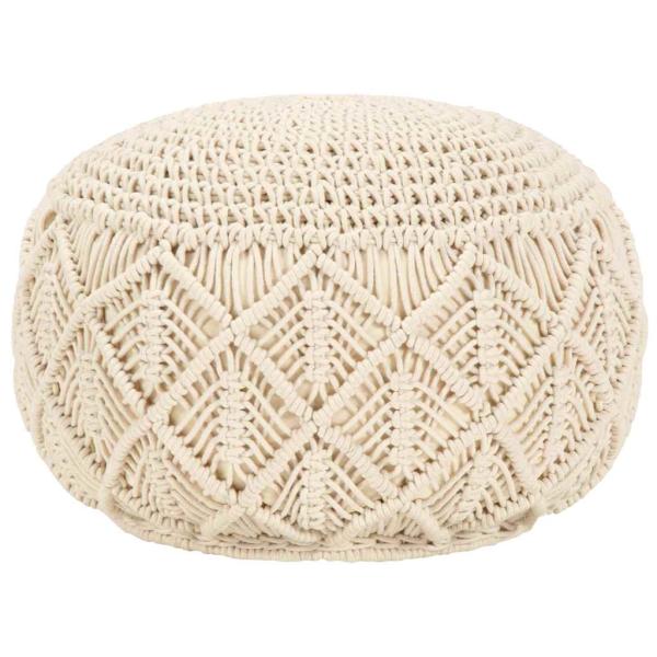 ARDEBO.de - Makramee Sitzpuff Handgefertigt 45 x 30 cm Baumwolle